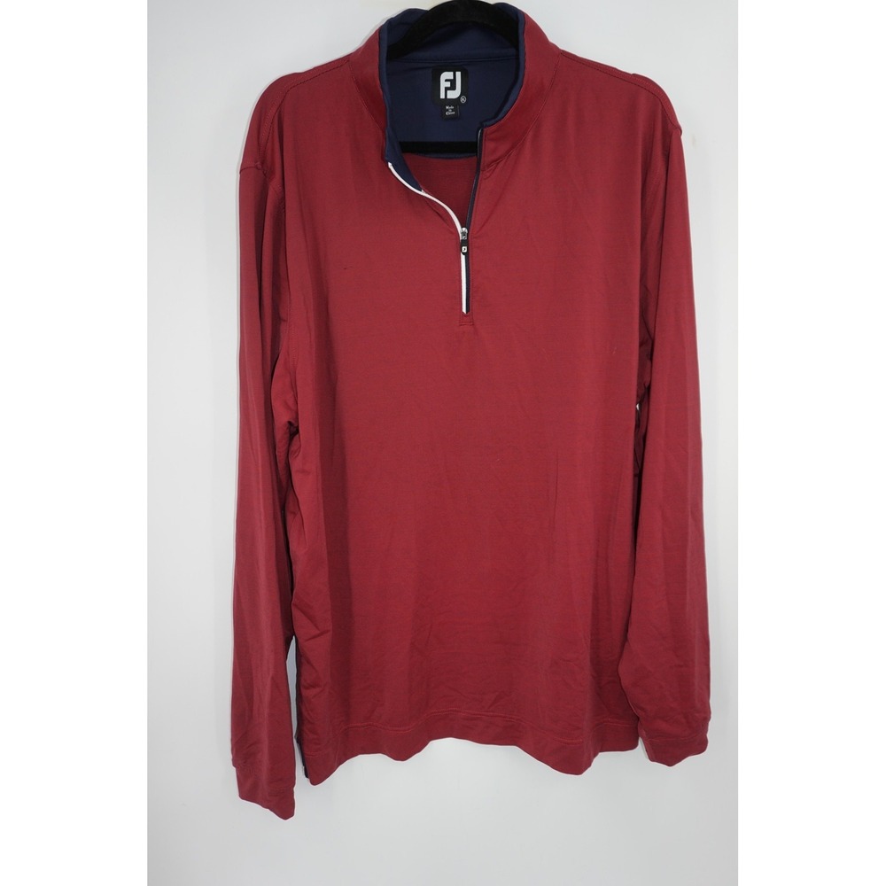 FootJoy Pullover Mens XL Red Quarter Zip Golf Performance Long Sleeve FJ Stretch